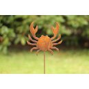 Edelrost Gartenstecker Krebs Krabbe maritime Gartendekoration