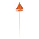 Rost Gartenstecker Segelboot maritime Gartendeko