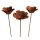 3er Set Rost Gartenstecker Mohn offen