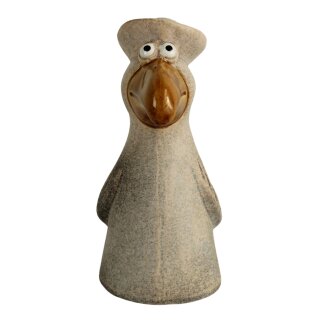 Gartenfigur Möwe aus Keramik als Zaunhocker Gartendeko