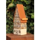 Windlicht Haus aus Keramik | grau, 31 cm hoch