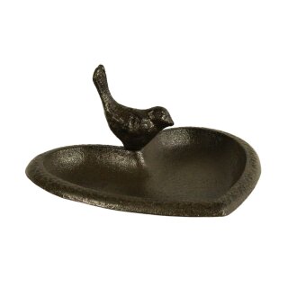 Vogeltränke in Herz-Form aus Gusseisen für den...