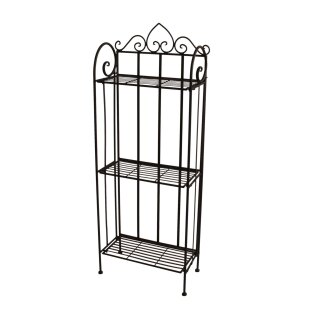 Stabiles Metall Regal für den Garten dunkelbraun