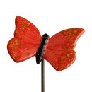 Keramikfigur Schmetterling f&uuml;r Stab rot