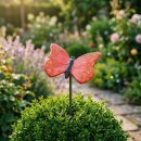 Dekofigur Schmetterling f&uuml;r Stab rot