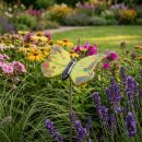 Dekofigur Schmetterling f&uuml;r Stab gr&uuml;n-gelb