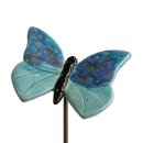 Keramikfigur Schmetterling f&uuml;r Stab ozeanblau