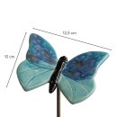 Gartenstecker Schmetterling aus Keramik | ozeanblau
