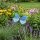 Gartenfigur Schmetterling aus Keramik ozeanblau