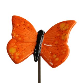 Keramikfigur Schmetterling für Stab orange