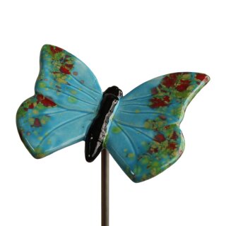 Keramikfigur Schmetterling für Stab blau