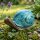 Keramikfigur Schnecke türkis als Gartendeko