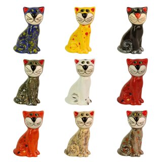 Dekofigur Katze aus Keramik in 9 verschiedenen Farben