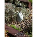 Edelstahlfigur "Frosch Fabian" mit Blume -...