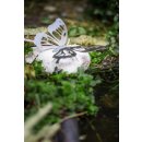 Gartenfigur Schmetterling auf Naturstein Gartendeko Edelstahl
