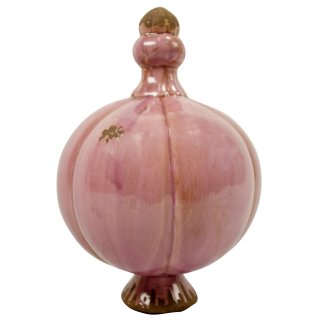 Große Gartenkugel aus Keramik rosa