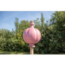 Große Gartenkugel aus Keramik rosa