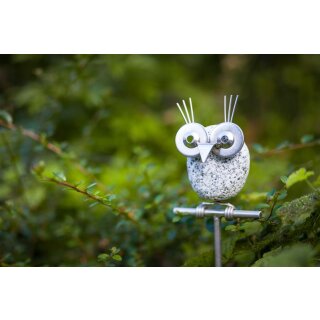 Gartenstecker Eule Mia aus Edelstahl und Granit, 23,99 €