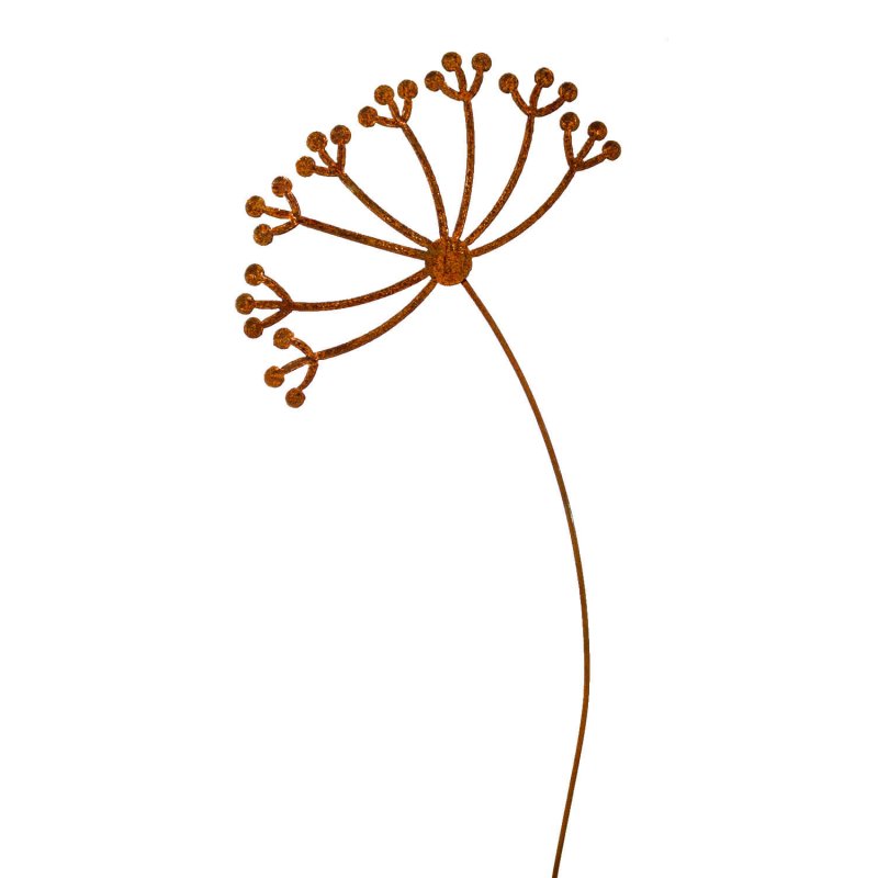 Manufaktur-Lichtbogen Edelrost Gartenstecker Pusteblume 113 cm Rost Gartendeko aus Metall