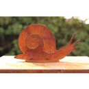 Gartenfigur Schnecke aus Metall rostig
