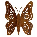 Edelrost Schmetterling mit Schraube als Gartendekoration