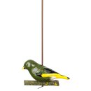 Keramik Vogel Gr&uuml;nfink zum aufh&auml;ngen.