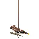 Keramik Vogel Seidenschwanz zum aufh&auml;ngen.
