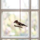 Fensterdeko Vogel Seidenschwanz aus Keramik