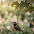 Deko-H&auml;nger Vogel Star aus Keramik f&uuml;r den Garten