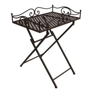 Klapptisch aus Metall im Landhausstil Beistelltisch kleiner Gartentis, 62,99 €