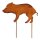 Rost Gartenstecker Frischling Edelrost Gartendeko Wildschwein