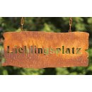 Metall Schild Lieblingsplatz Rost Gartendeko