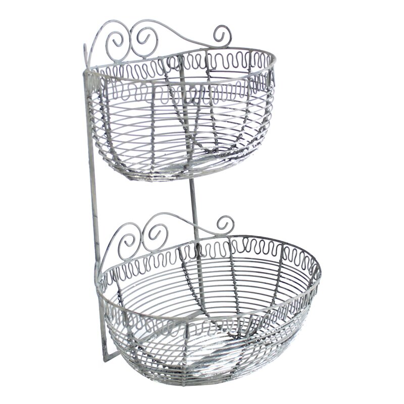 Korb Etagere grau