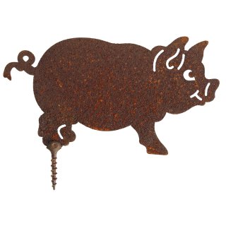 Rostdeko Schwein aus Metall