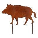 Rost Gartenstecker Wildschwein 52 cm hoch