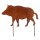 Rost Gartenstecker Wildschwein 52 cm hoch