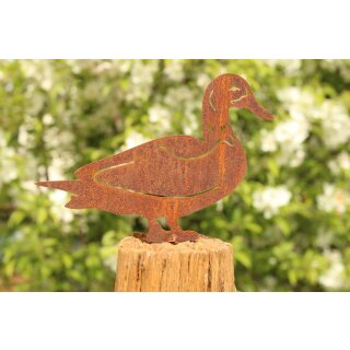 Zen Man Gartenfigur Ente Aus Eisen – Edelrost Metall Deko Für Garten & Terrasse