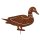Edelrost Gartenfigur Ente zum Einschrauben als Gartendeko.