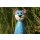 Gartenfigur Katze aus Keramik 30 cm hellblau