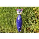 Tierfigur Katze aus Keramik f&uuml;r einen Stab dunkelblau