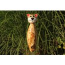 Tierfigur Katze aus Keramik f&uuml;r einen Stab braun
