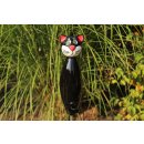 Tierfigur Katze aus Keramik f&uuml;r einen Stab schwarz