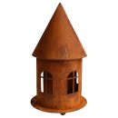 Edelrost Vogelhaus mit gro&szlig;em Eingang rostige Gartendeko